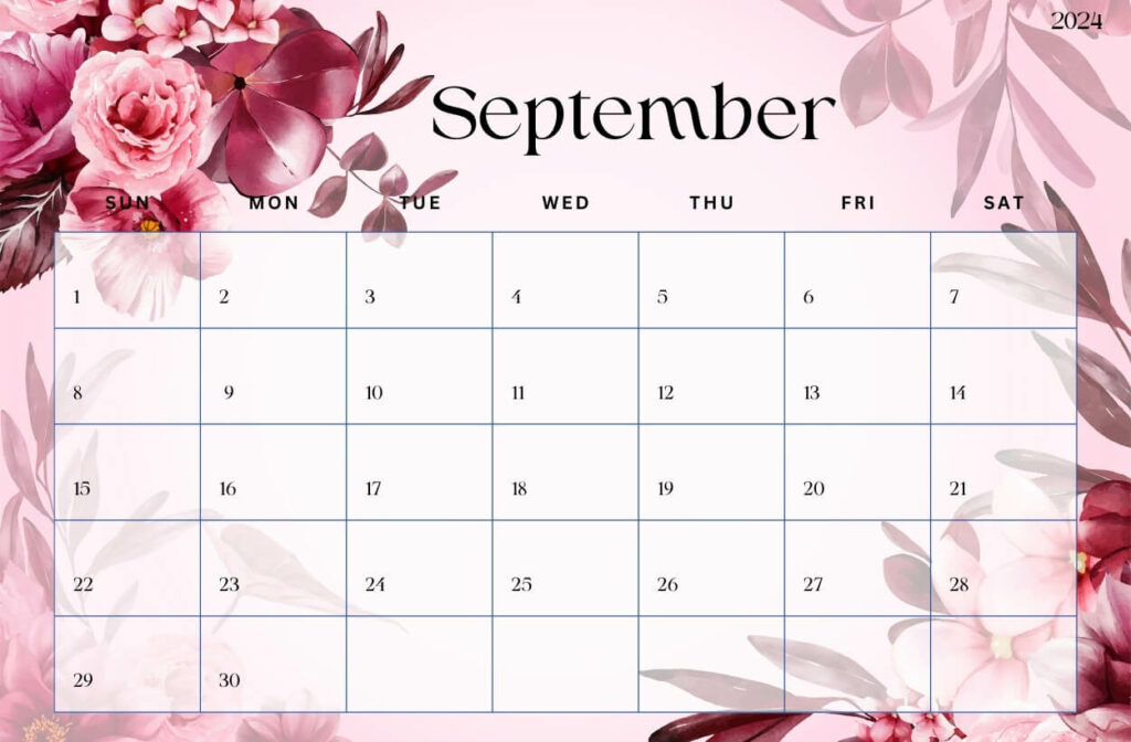 2024 September Calendar wallpaper