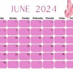 Cute June Calendar 2024 for home