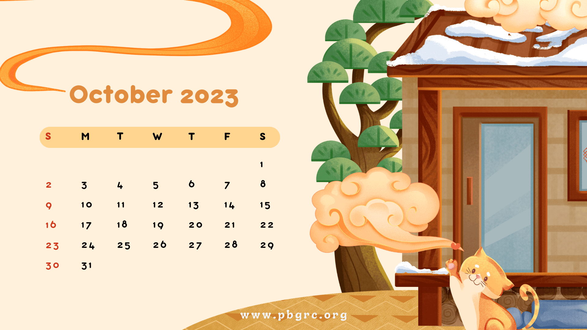 Cute October 2023 Calendar Desk
