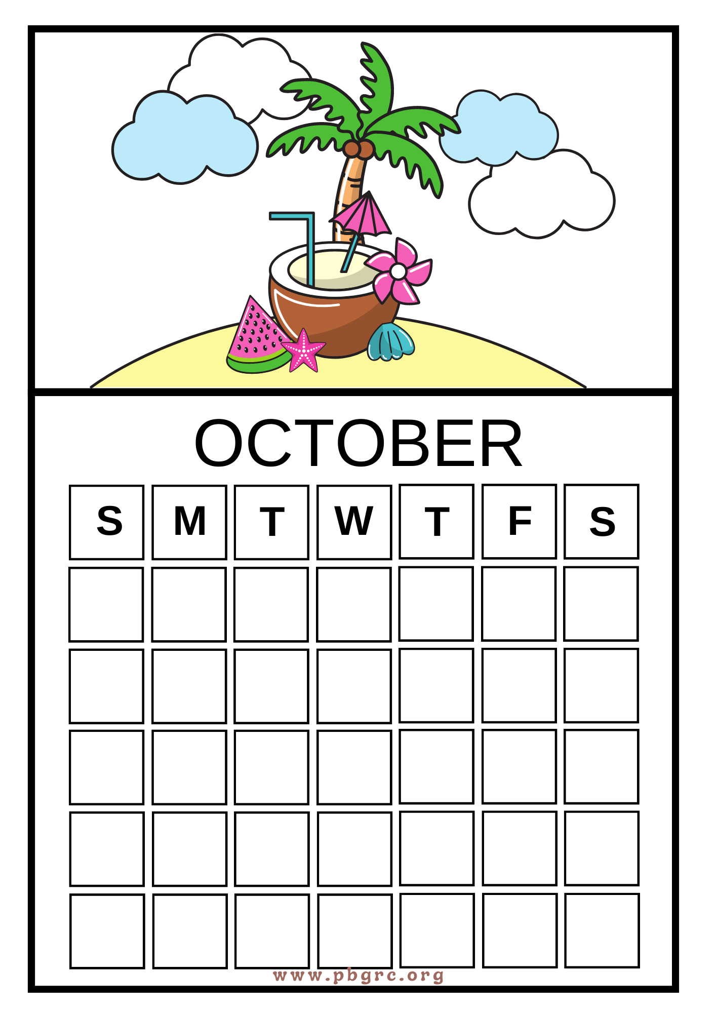 Cute October 2023 Calendar Excel