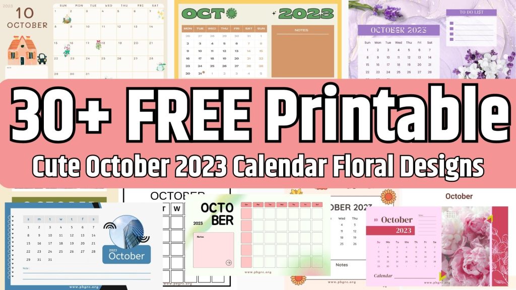 Cute October 2023 Calendar Floral Designs