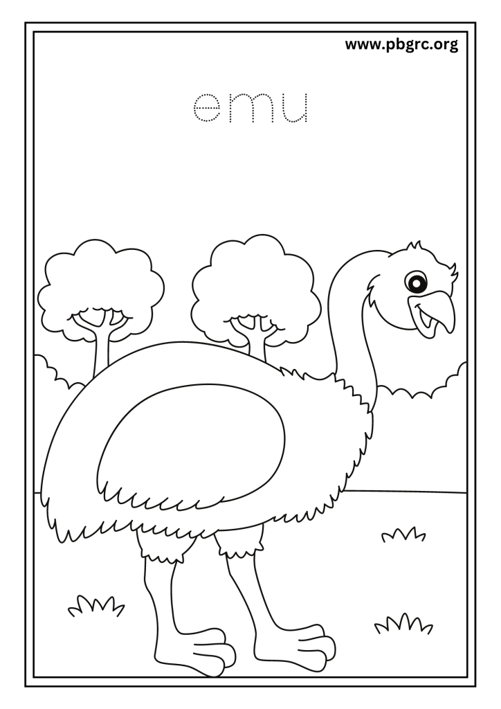 Emu Colouring Worksheets1