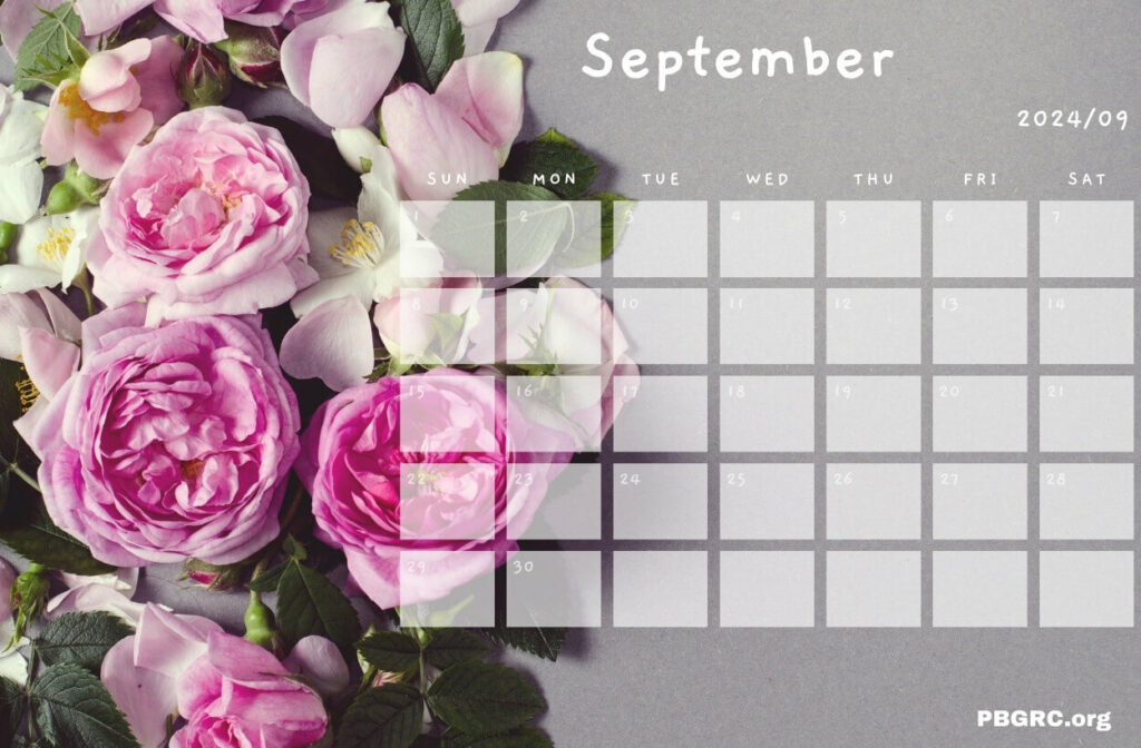 Floral 2024 September Calendar For Desktop