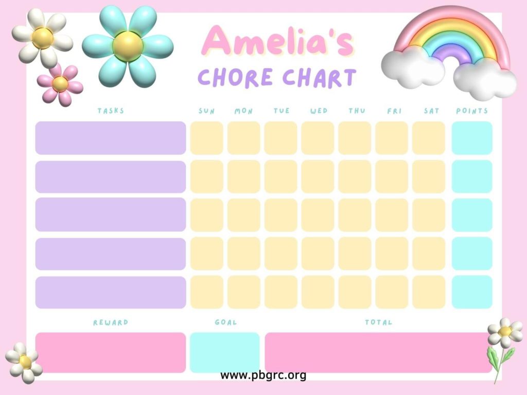Free Chore Chart Template For Kids