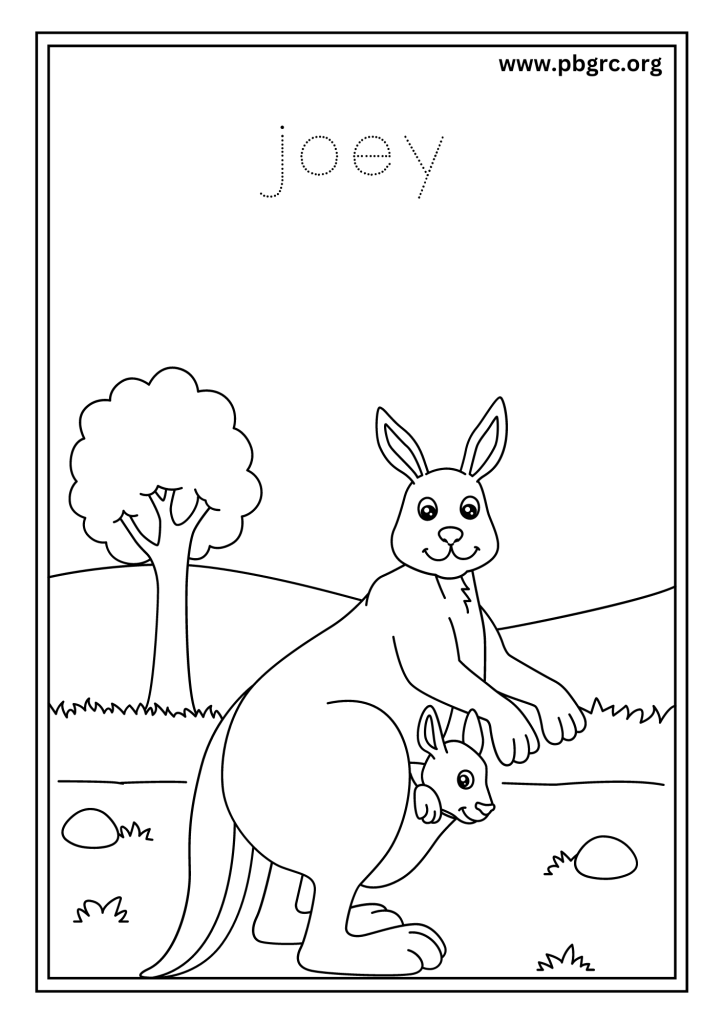 Joey Colouring Worksheets