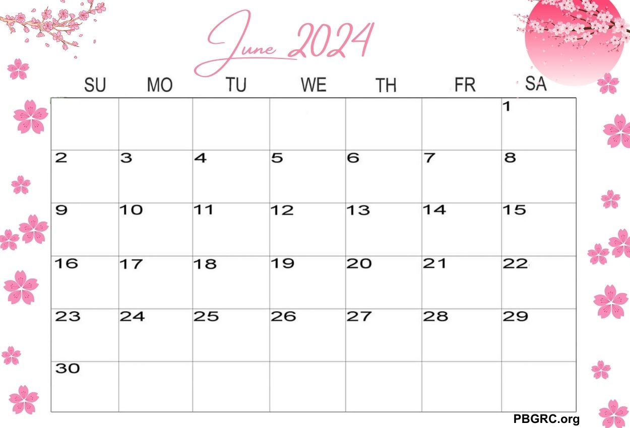 June 2024 floral calendar
