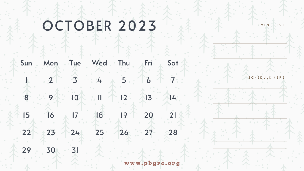 October 2023 Calendar Cute Design