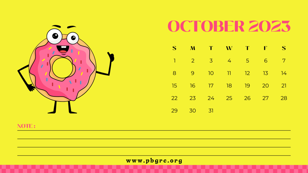 October 2023 Calendar Desk Wallpaper