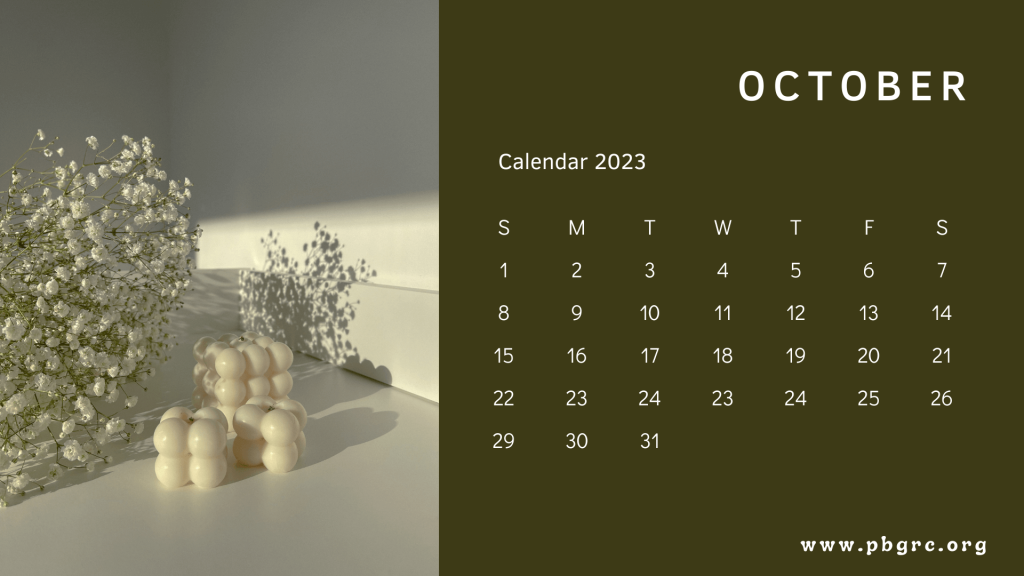 October 2023 Calendar Floral