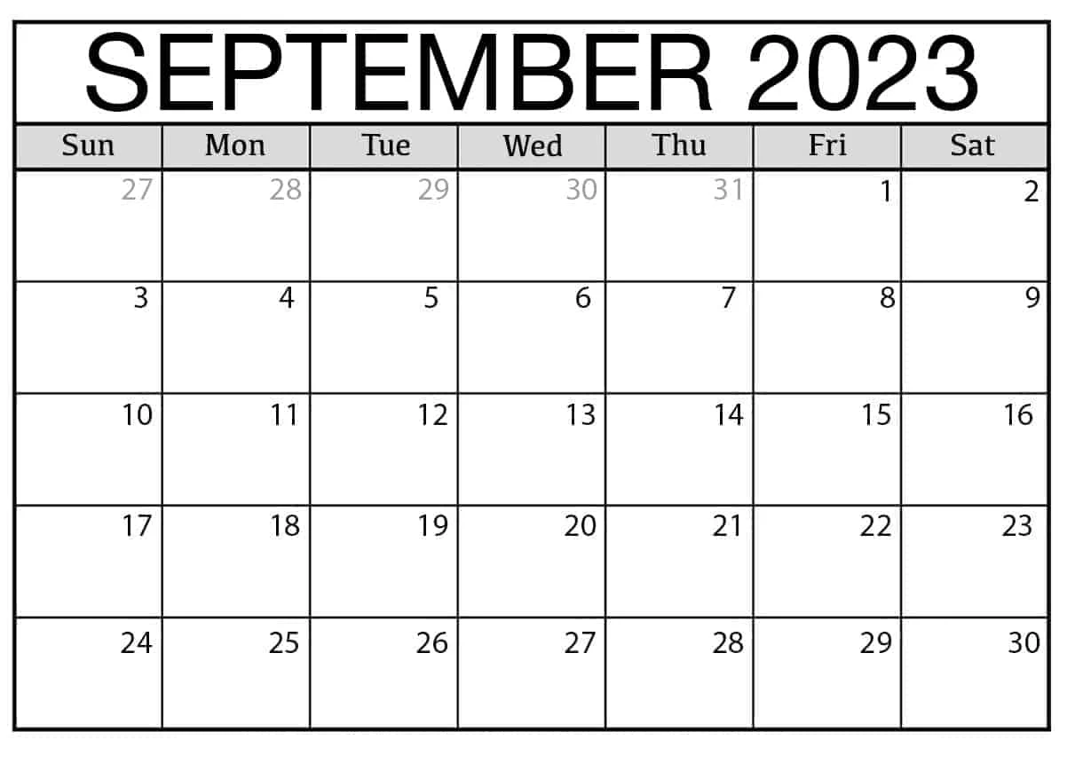 Printable 2023 September Calendar with Holidays