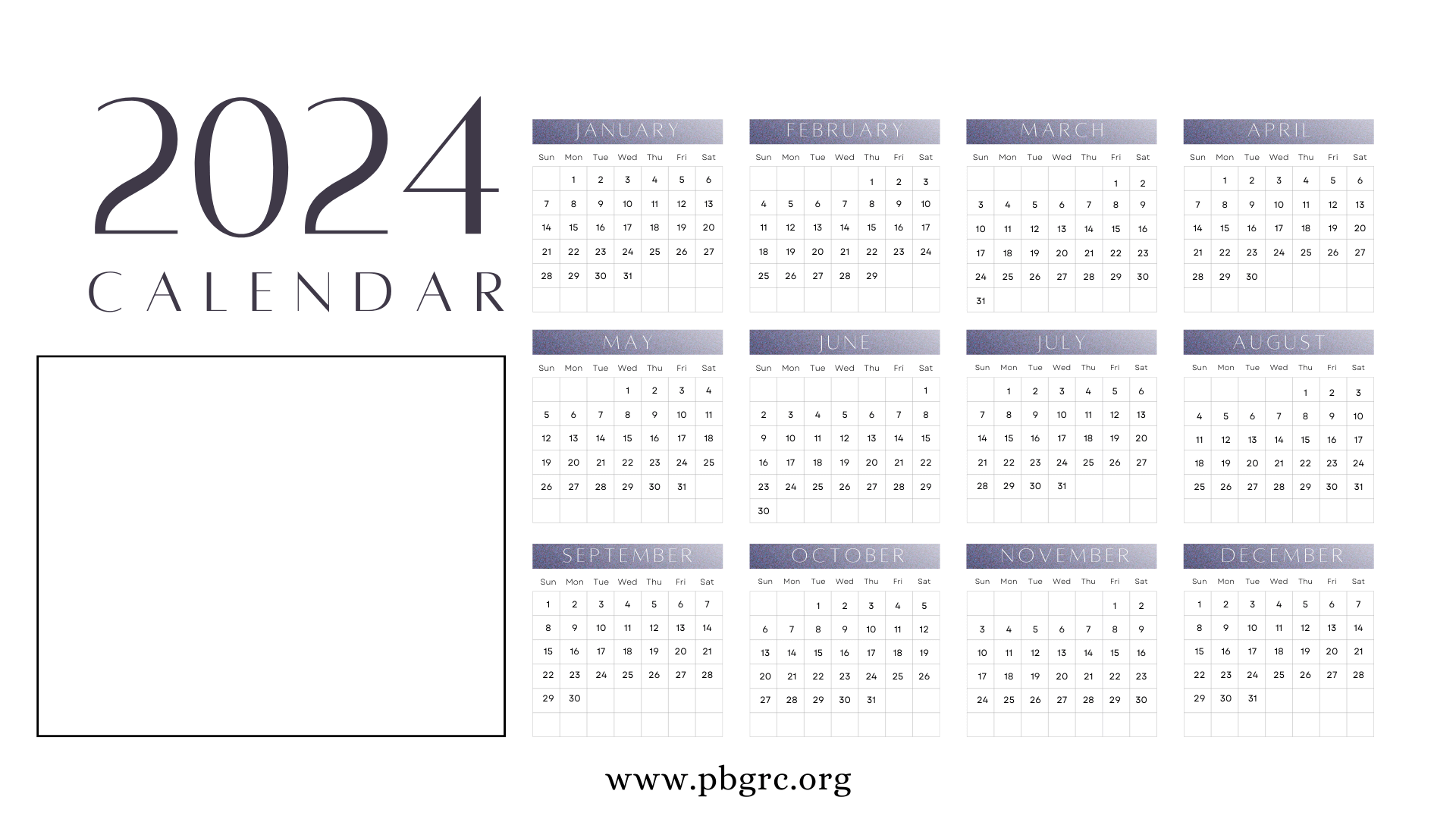 Printable Calendar 2024 One Page Download