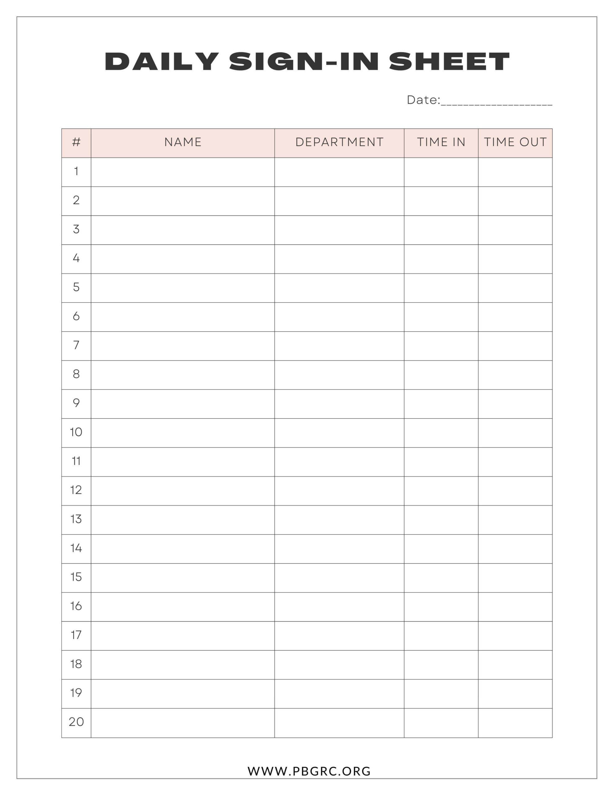 Sign-In Sheet