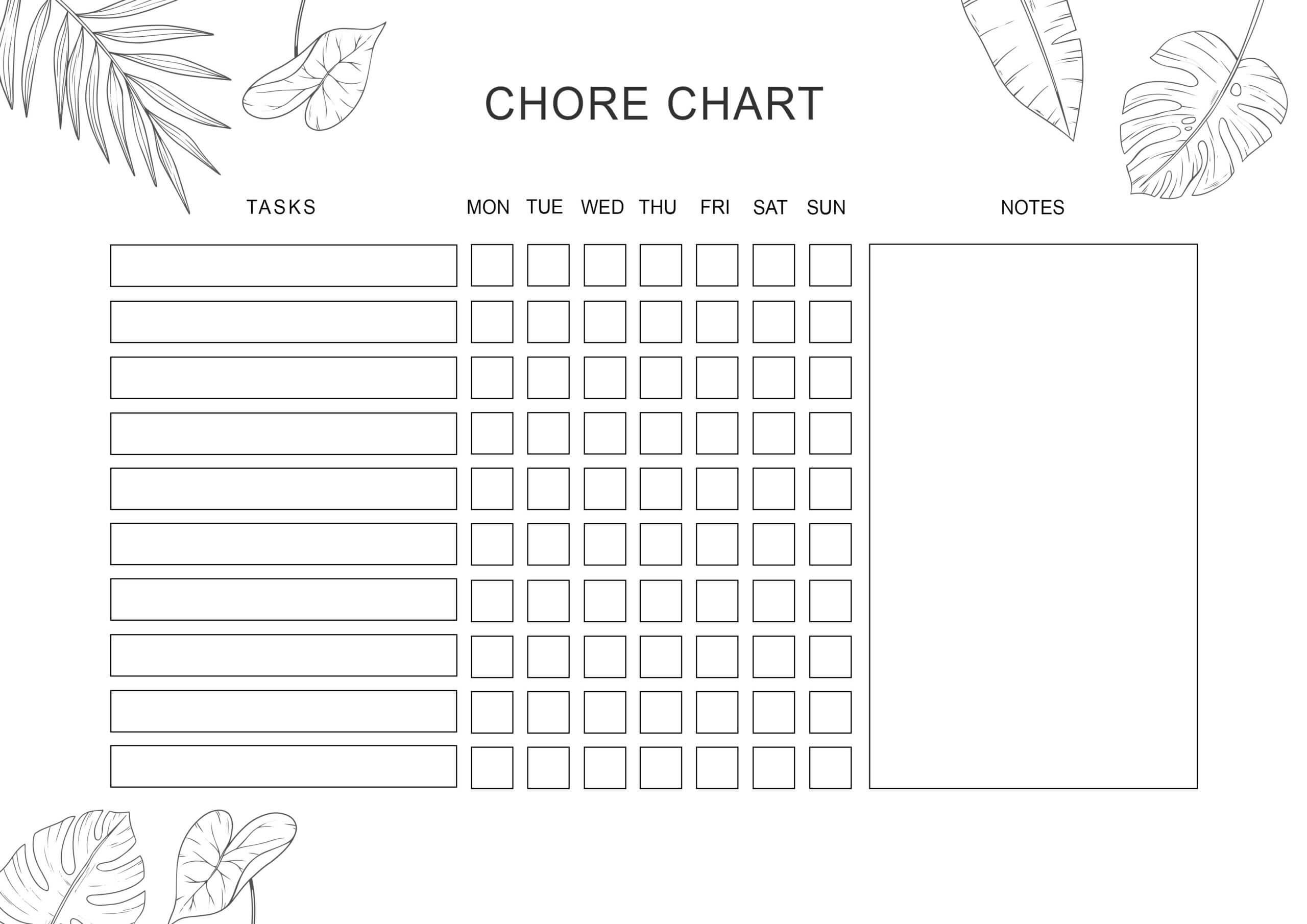 chore chart templates 2024