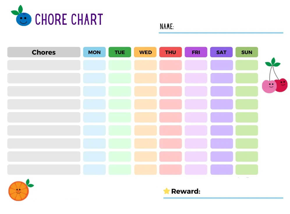 microsoft 2024 chore chart templates