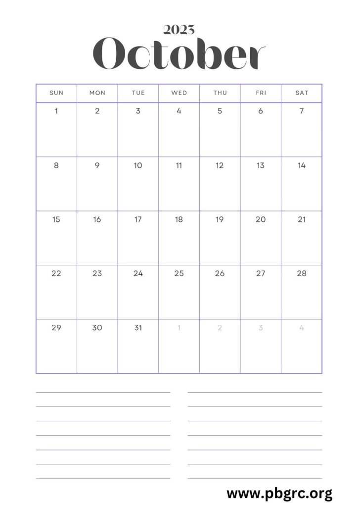 October 2023 Blank Planners Template