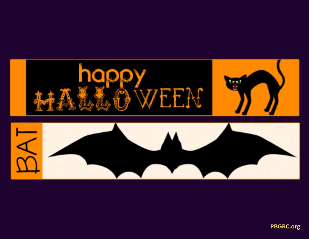 Bat & cat Halloween Bookmark