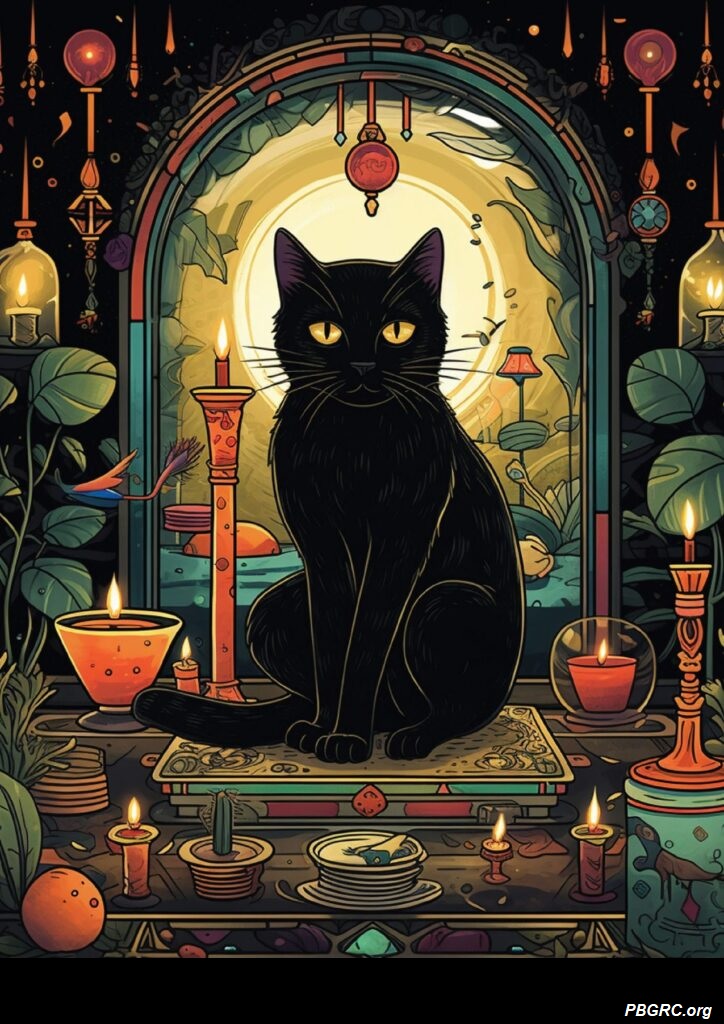 Black Cat Halloween Art Print