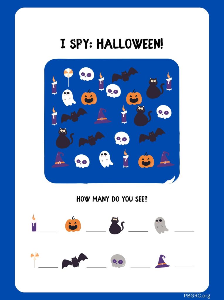 Blue Halloween I Spy Game