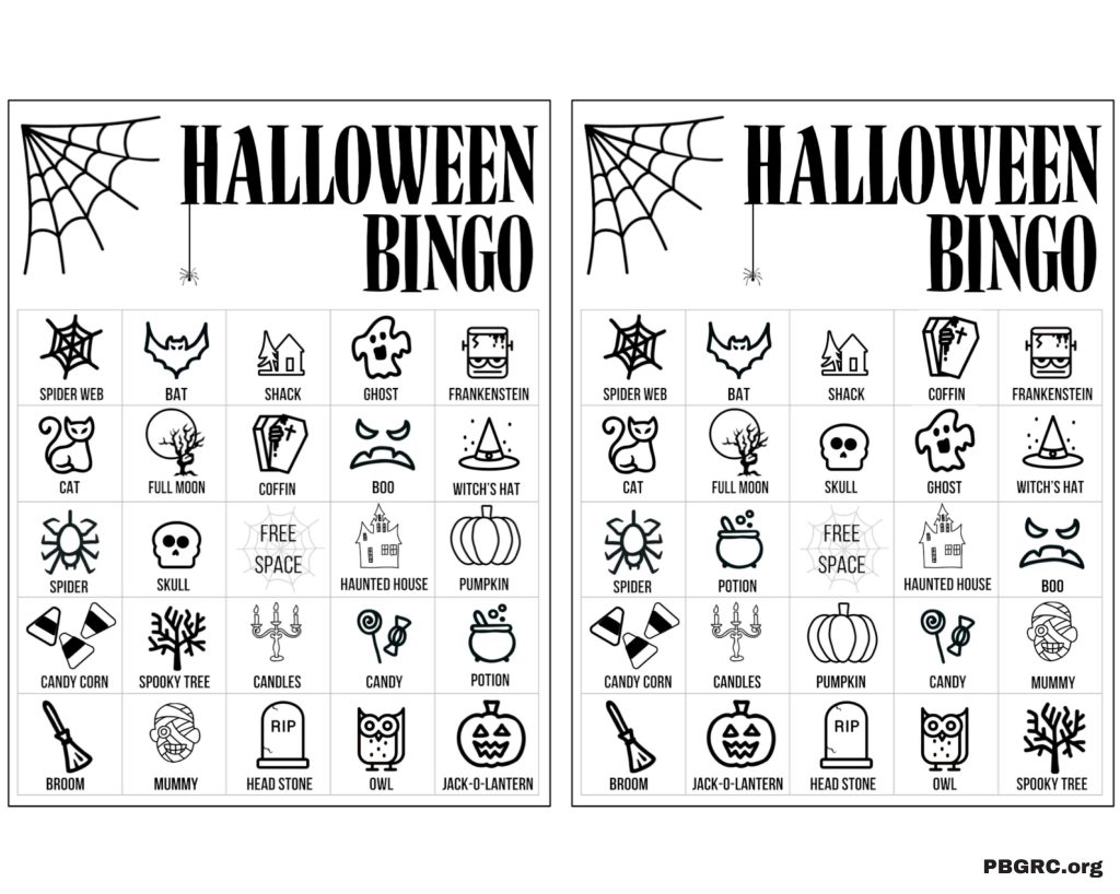 Halloween Bingo Page