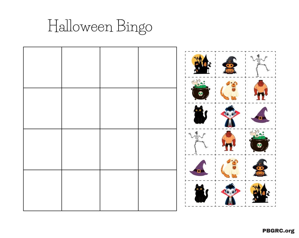 Halloween Bingo Printable Page