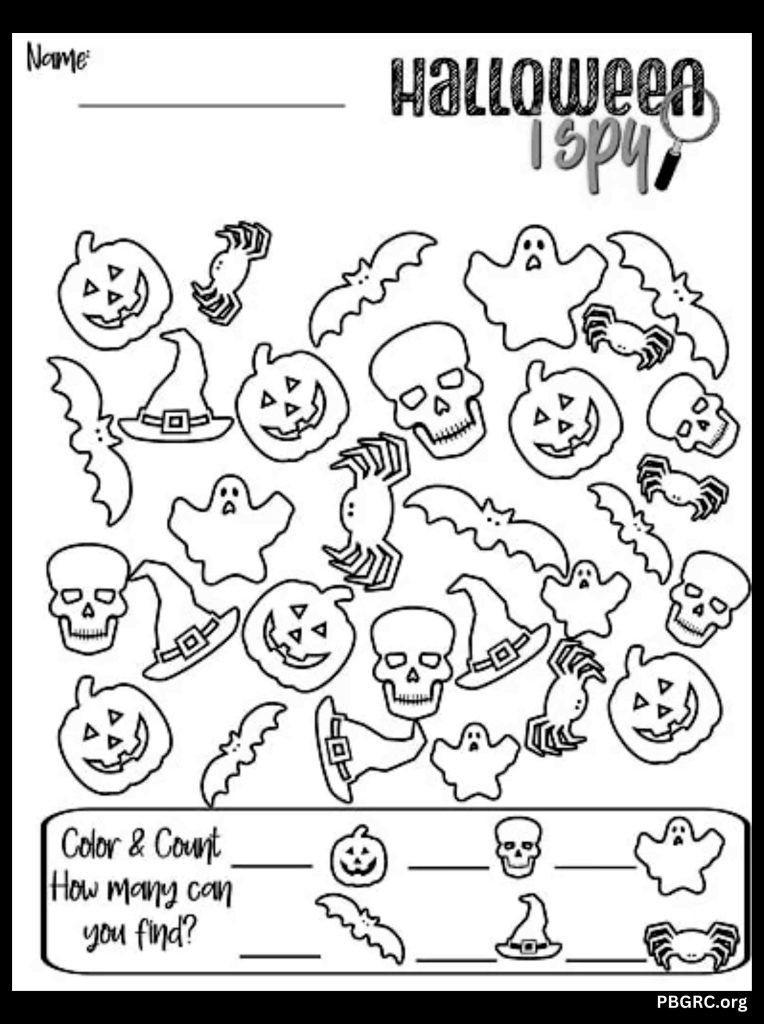 Halloween Coloring I Spy Game