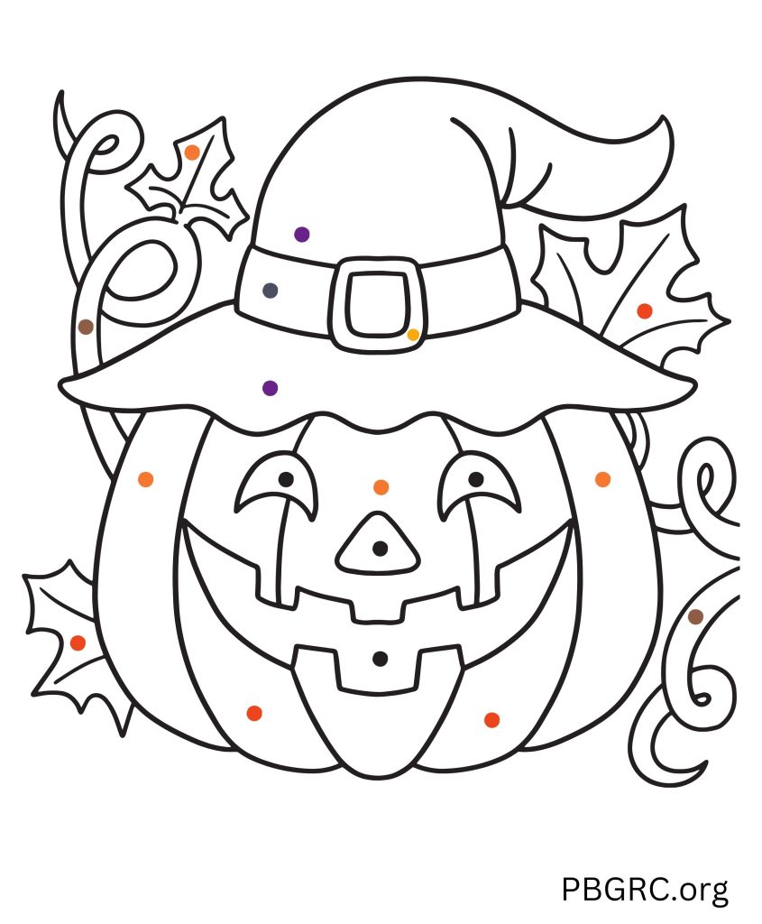 Halloween Pumpkin With Coloring Spot