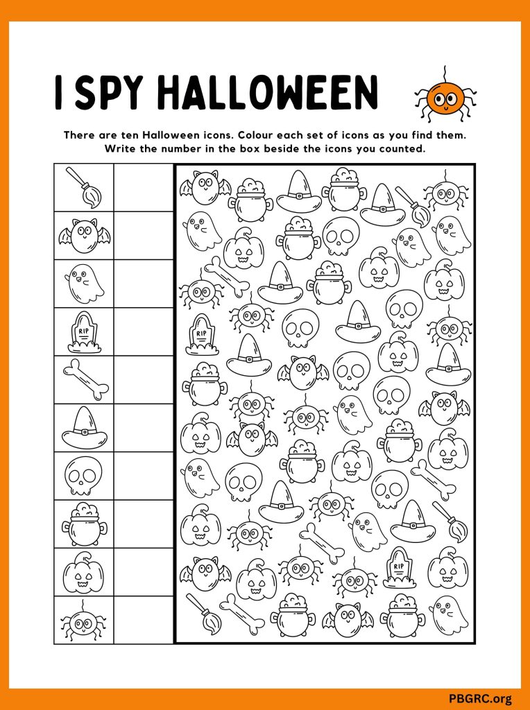 I Spy Halloween Game Coloring