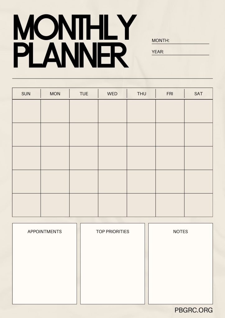 Monthly Planner Lesson