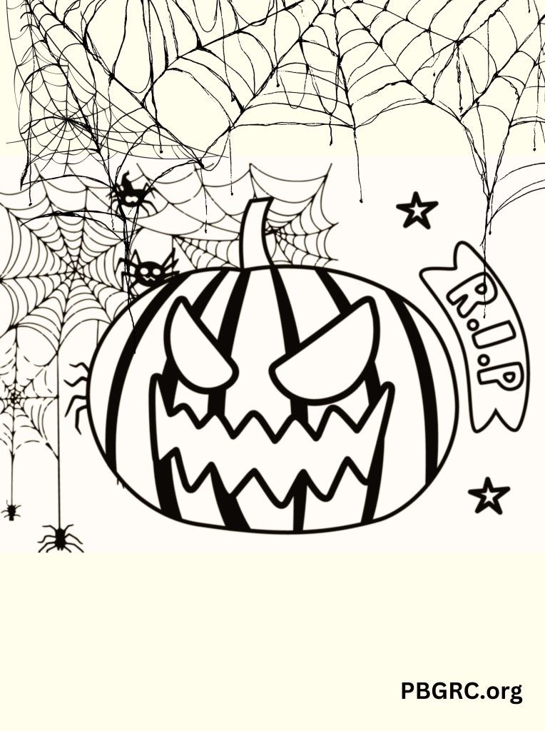 Spider Web Coloring Pumpkin