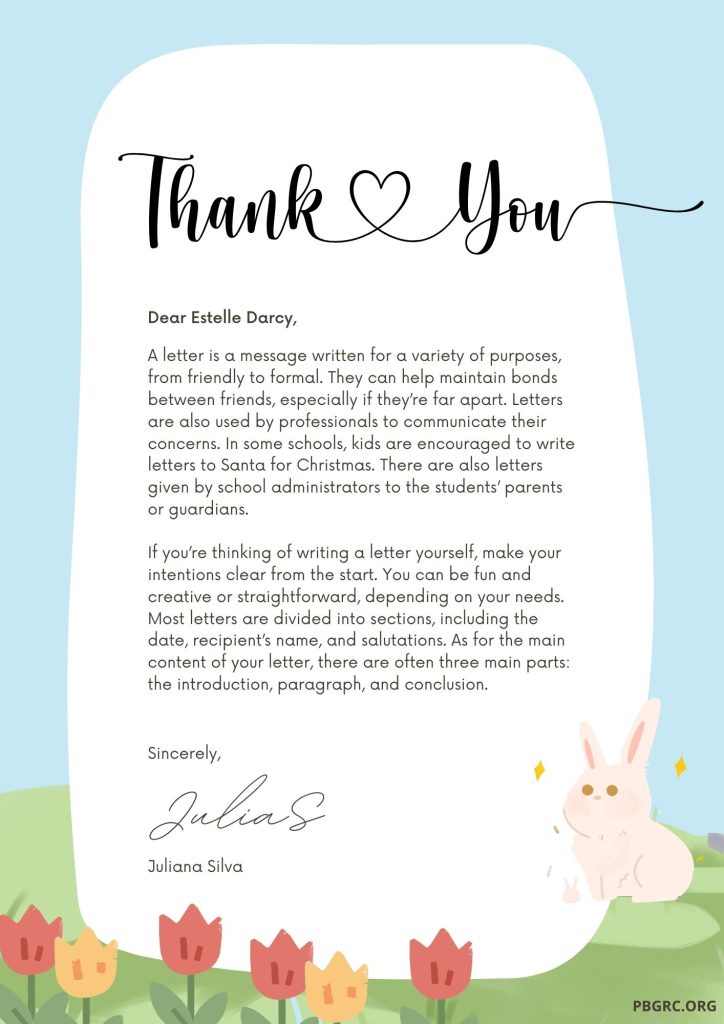 Thank You Letter