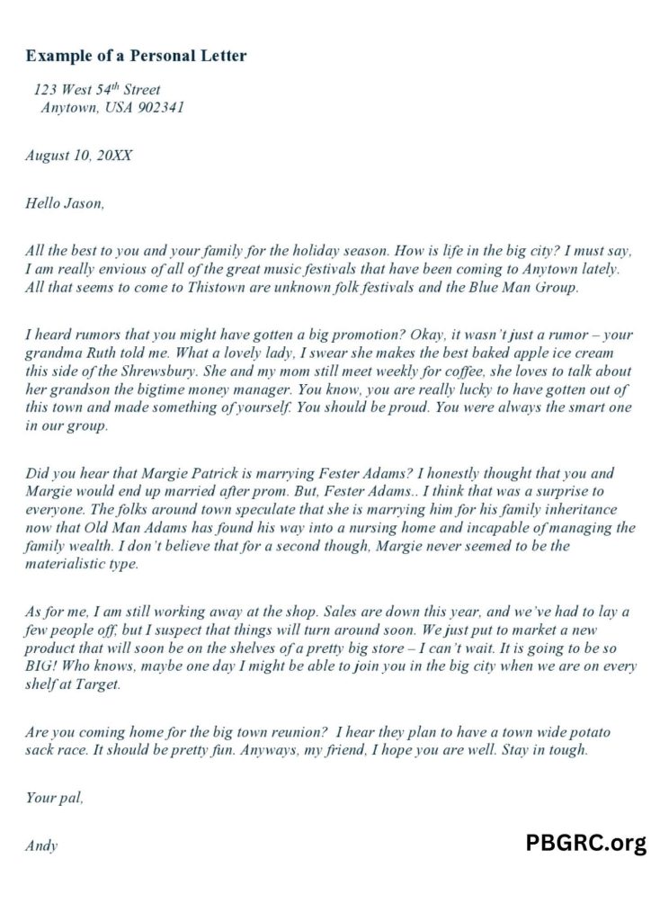 personal letter of recommendation templates