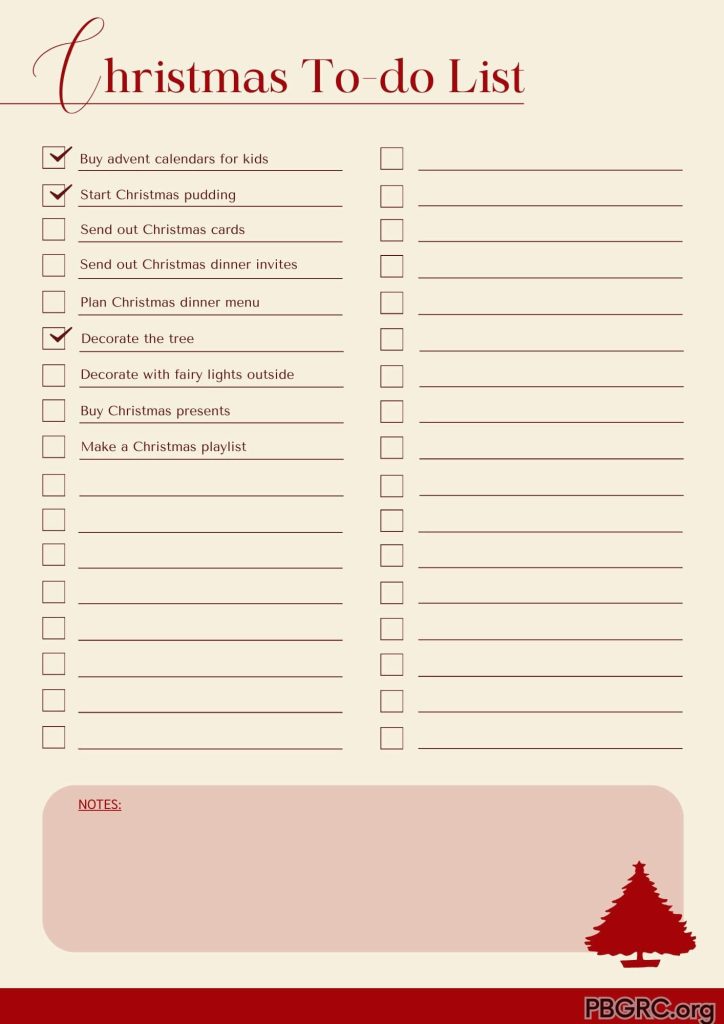 Christmas checklist pdf