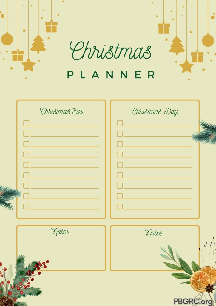 Christmas planner printable free