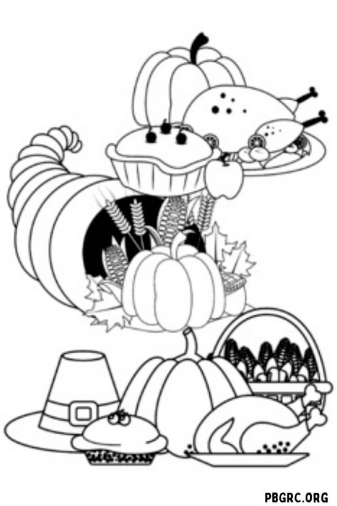 Easy Printable Thanksgiving Coloring page