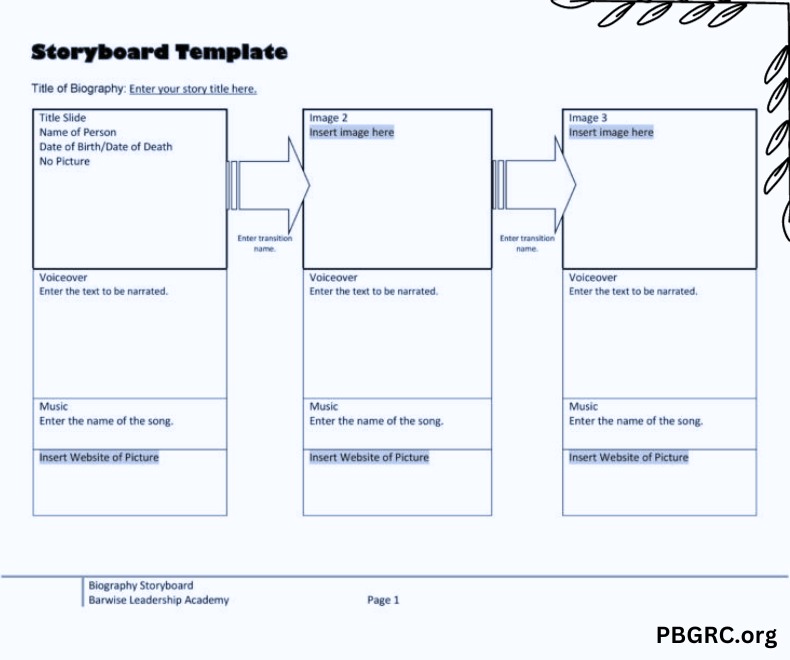 Free Storyboard Example Template