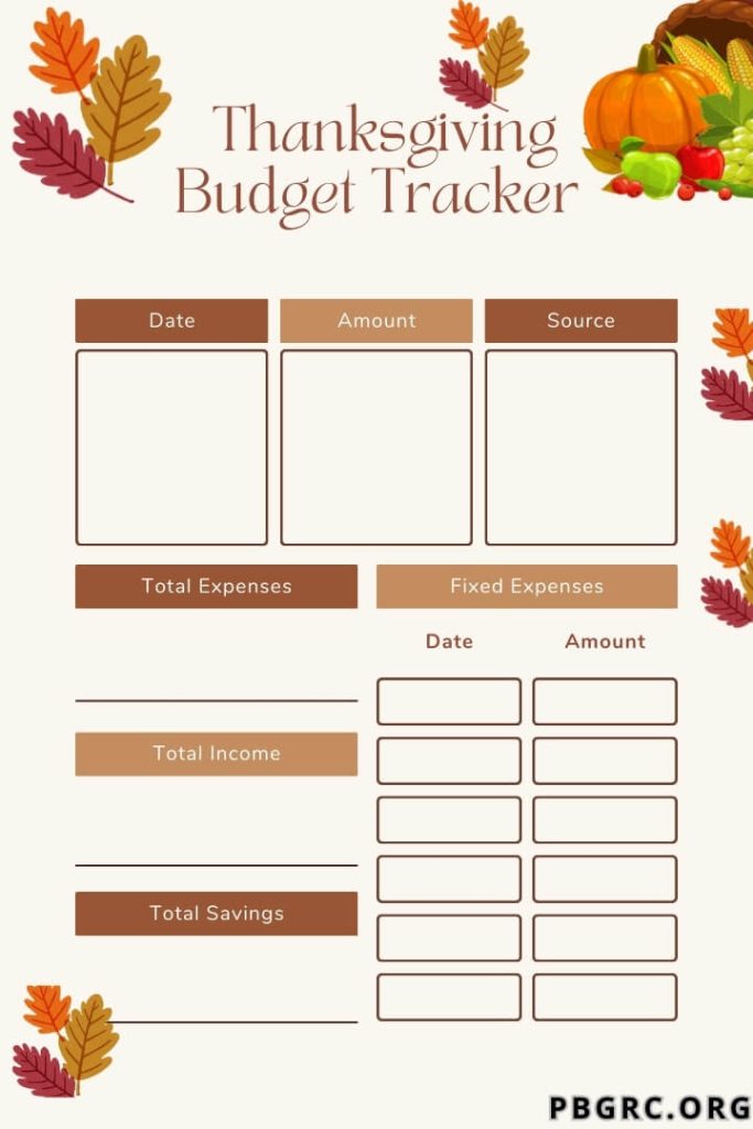 Printable Thanksgiving Planner Free