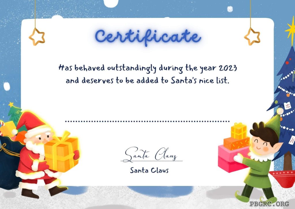 santa certificate template free download