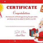 santa nice list certificate free printable