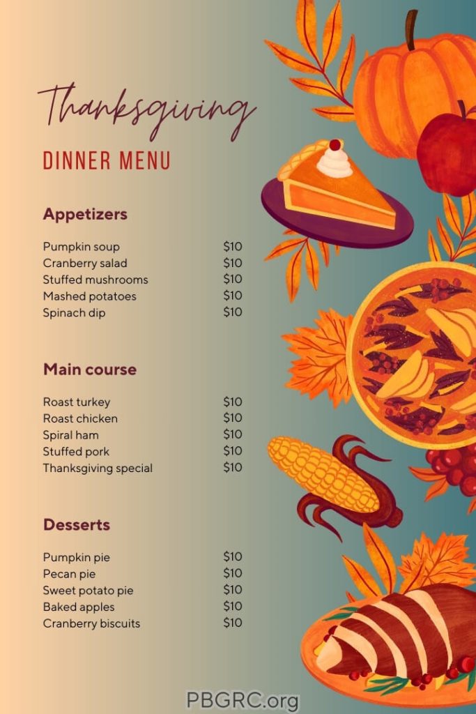 thanksgiving menu ideas