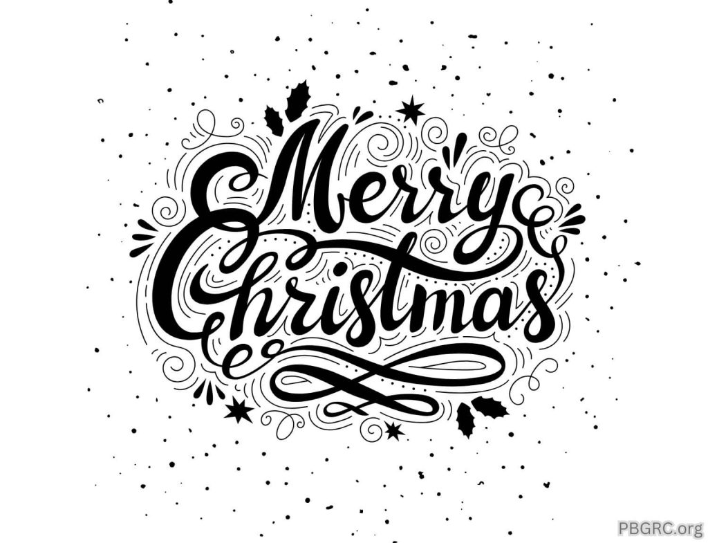 merry Christmas clipart black and white
