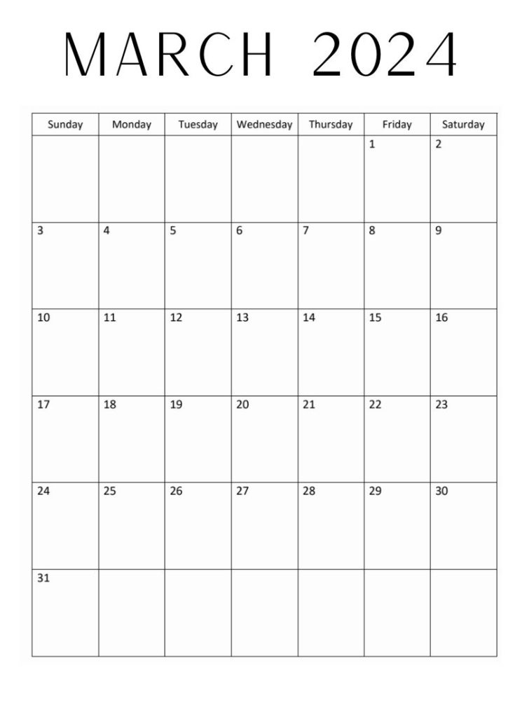 Free March 2024 Editable Calendar Download