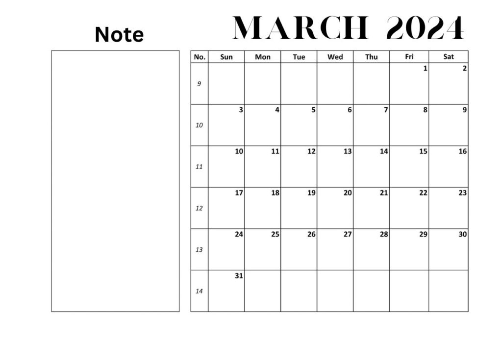 scheduler March 2024 Calendar Printable