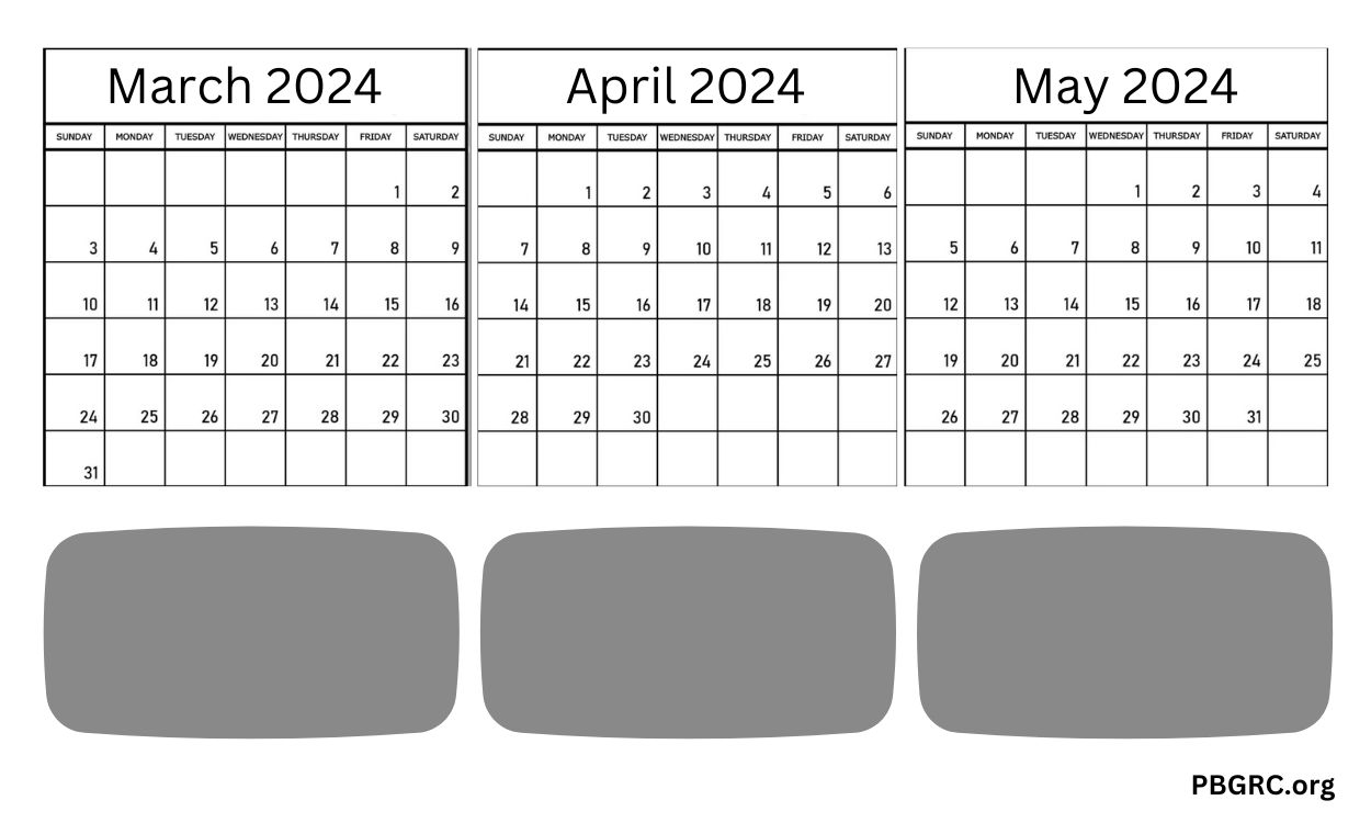 Free Fillable March April May 2024 Printable Calendar