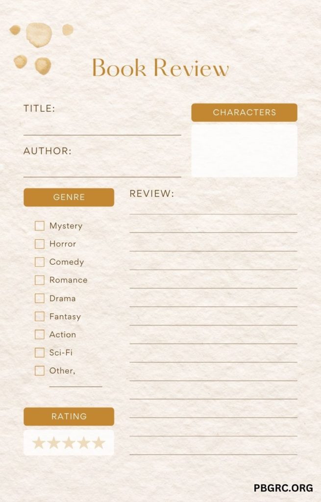 book review template for middle school 2024