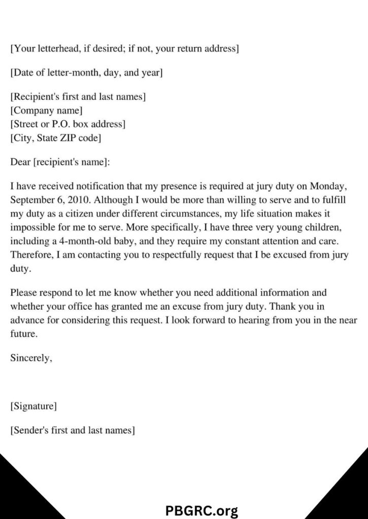 jury duty excuse letter for medical reasons