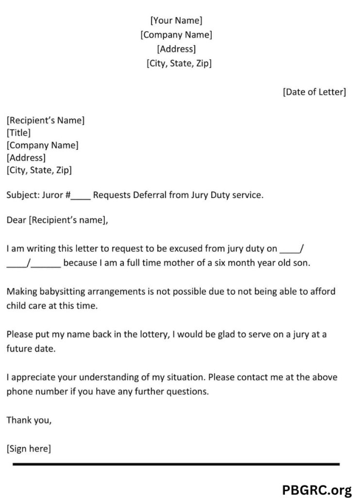 jury duty excuse letter for teacher