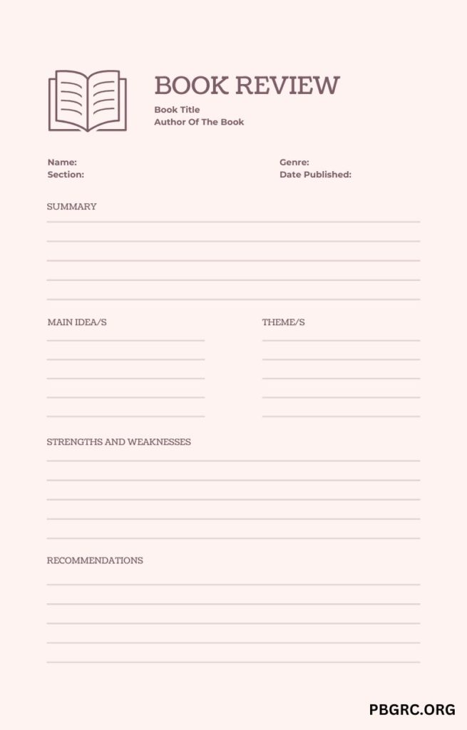 student book review template 2024