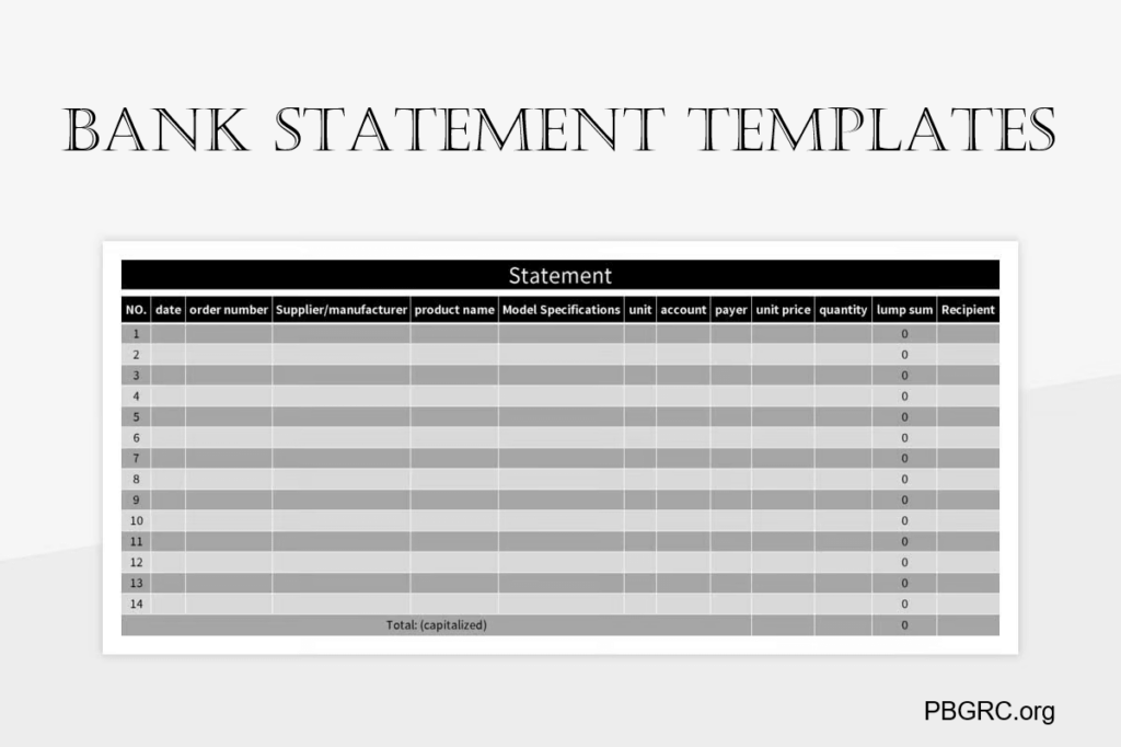 Free bank statement example
