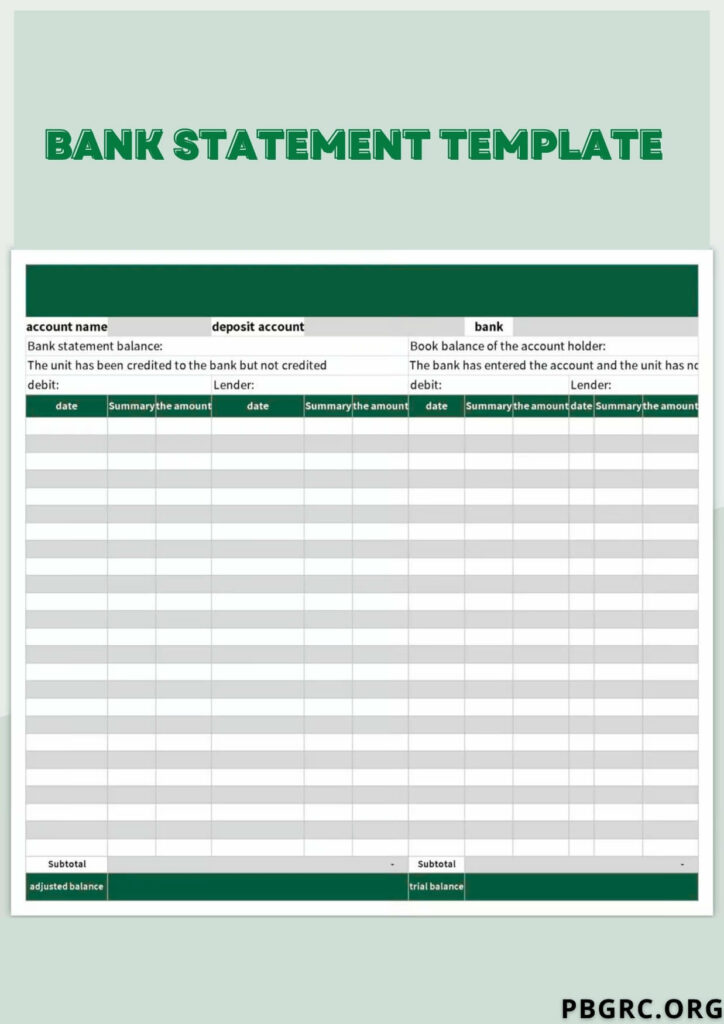 bank statement format 2024