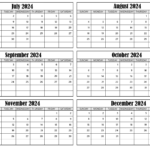 Free 6 month one page 2024 calendar